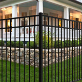 FORGERIGHT Vinings 2 in. x 2 in. x 7 ft. Aluminum Black Fence Line Post with Flat Cap (6-Pack)