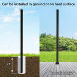 FORGERIGHT Vinings 2 in. x 2 in. x 7 ft. Aluminum Black Fence Line Post with Flat Cap (6-Pack)