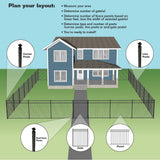 FORGERIGHT Vinings 2 in. x 2 in. x 7 ft. Aluminum Black Fence Line Post with Flat Cap (6-Pack)