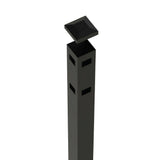 FORGERIGHT Newtown 2 in. x 2 in. x 6 ft. Black Aluminum Fence Corner Post with Flat Cap