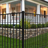FORGERIGHT Newtown 2 in. x 2 in. x 6 ft. Black Aluminum Fence End/Gate Post with Flat Cap