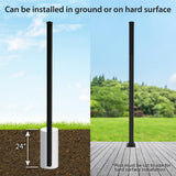 FORGERIGHT Newtown 2 in. x 2 in. x 6 ft. Black Aluminum Fence End/Gate Post with Flat Cap