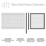 FORGERIGHT 74in H Deco Grid Black Steel Post with Cap, and Clips