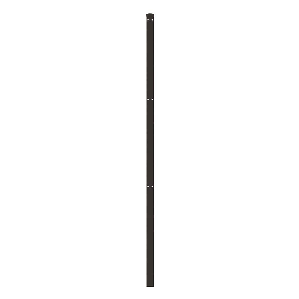 FORGERIGHT 74in H Deco Grid Black Steel Post with Cap, and Clips