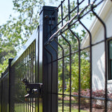 FORGERIGHT 74in H Deco Grid Black Steel Post with Cap, and Clips