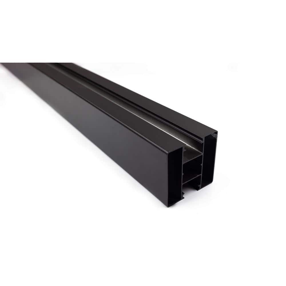 Frame It All 2.75 in. x 2.75 in. x 8 ft. Aluminum 2-Slot in-Line Post Set for Horizontal Composite Fence Panels
