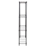 Honey Can Do Steel 24 in. W x 56 in. H x 10 in. D 4-Tier Space Saving Garage Storage Shelving Unit, Black