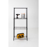 Honey Can Do Steel 24 in. W x 56 in. H x 10 in. D 4-Tier Space Saving Garage Storage Shelving Unit, Black
