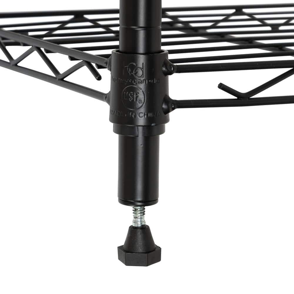 Honey Can Do Steel 24 in. W x 56 in. H x 10 in. D 4-Tier Space Saving Garage Storage Shelving Unit, Black