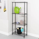 Honey Can Do Steel 24 in. W x 56 in. H x 10 in. D 4-Tier Space Saving Garage Storage Shelving Unit, Black