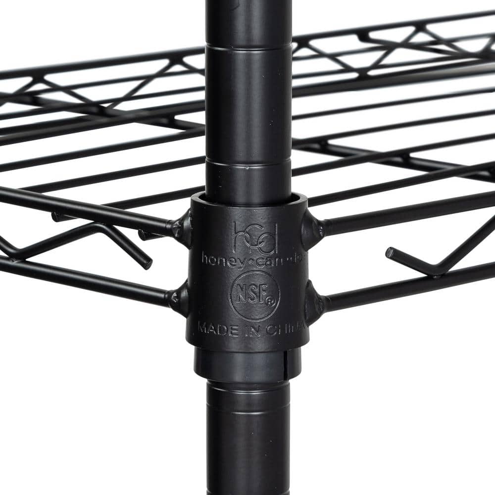 Honey Can Do Steel 24 in. W x 56 in. H x 10 in. D 4-Tier Space Saving Garage Storage Shelving Unit, Black