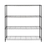 Honey Can Do Steel 48 in. W x 48 in. H x 10 in. D 4-Tier Space Saving 10 in. Depth Garage Storage Shelving Unit, Black