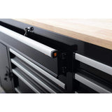 Frontier Heavy-Duty 62 in. W x 22 in. D 10-Drawer Black Tool Chest Mobile Workbench Cabinet with Pegboard Back Wall