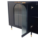 FUNKOL 15.75-in W x 59.84-in D x 33.46-in H in Black Lacquered Wooden Ready to Assemble Floor Kitchen Cabinet with Storage
