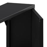 FUNKOL 5.91-in W x 23.62-in D x 27.56-in H in Black Iron Ready to Assemble Wall Kitchen Cabinet with Mirror