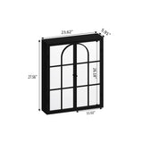 FUNKOL 5.91-in W x 23.62-in D x 27.56-in H in Black Iron Ready to Assemble Wall Kitchen Cabinet with Mirror