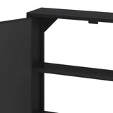 FUNKOL 5.91-in W x 23.62-in D x 27.56-in H in Black Iron Ready to Assemble Wall Kitchen Cabinet with Mirror