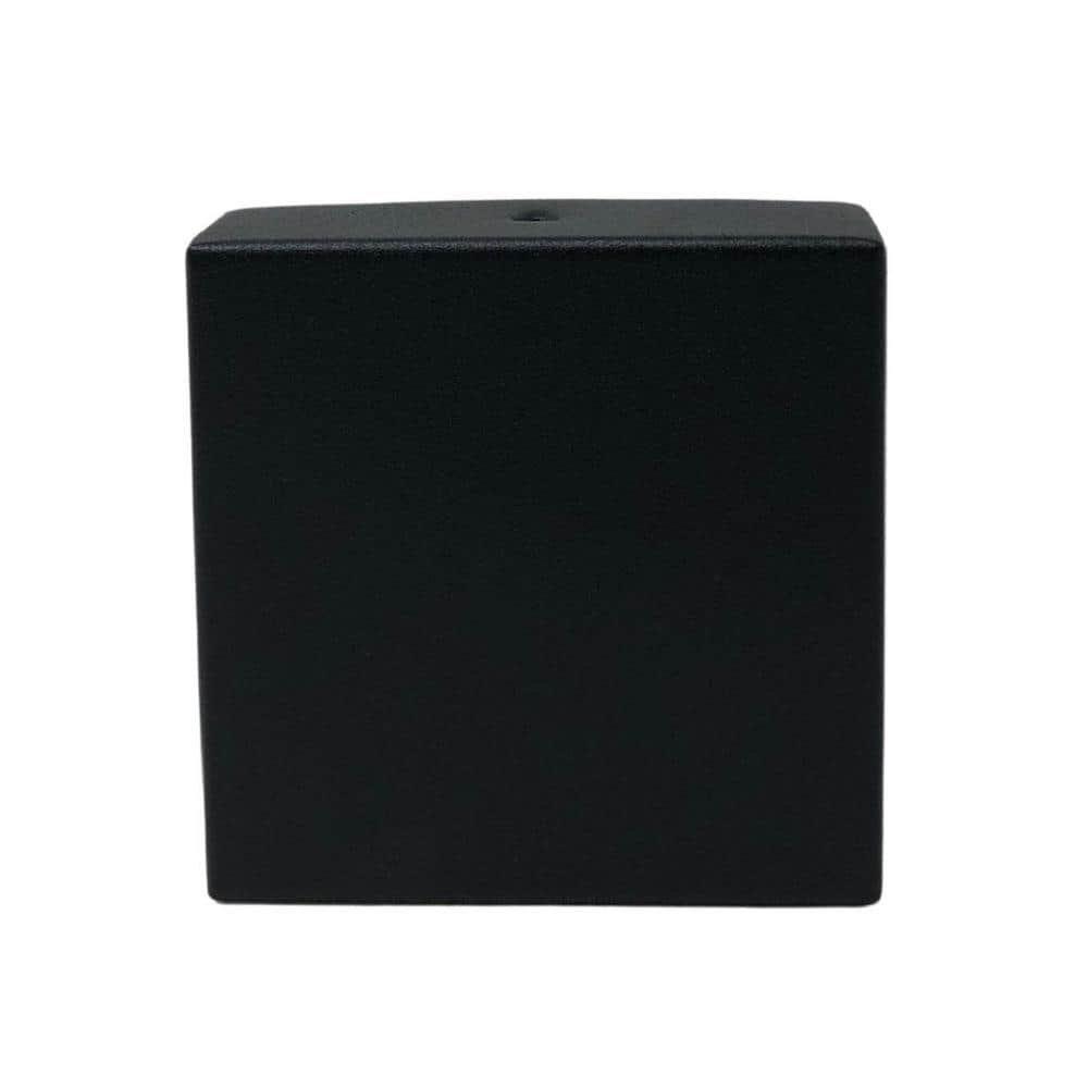 NUVO IRON Eazy-Cap 4 in. x 4 in. Black Galvanized Steel Modern Low-Profile Flat Top Post Cap (Pack of 12)