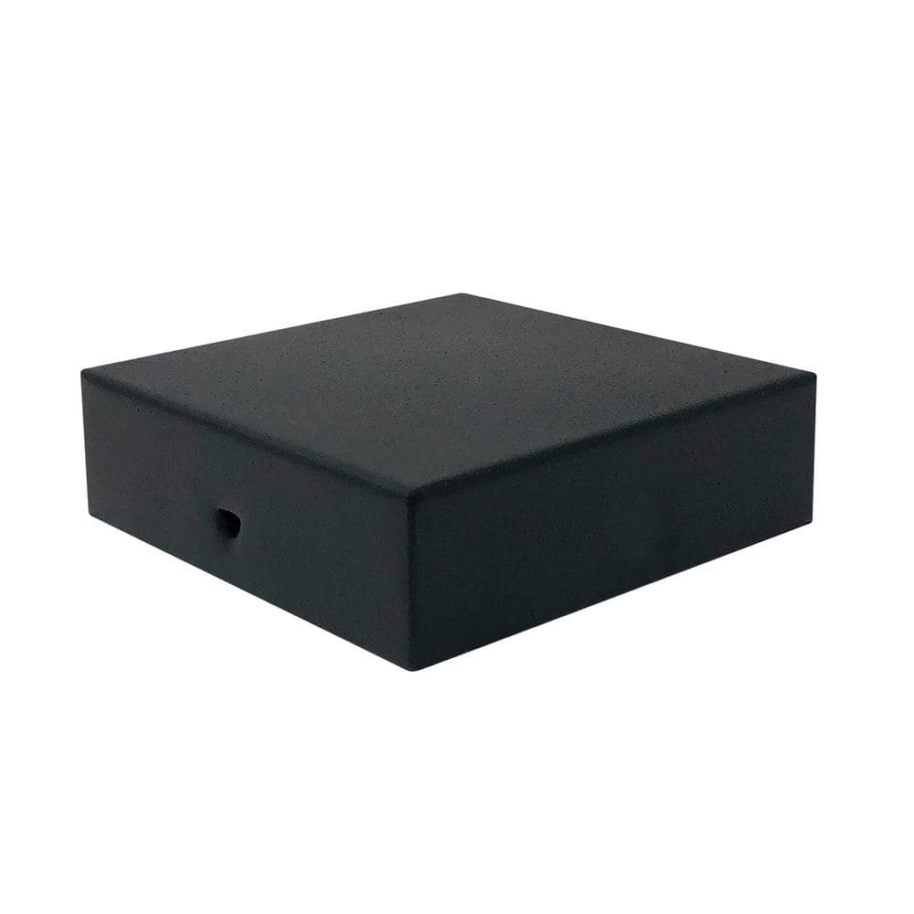 NUVO IRON Eazy-Cap 4 in. x 4 in. Black Galvanized Steel Modern Low-Profile Flat Top Post Cap (Pack of 12)