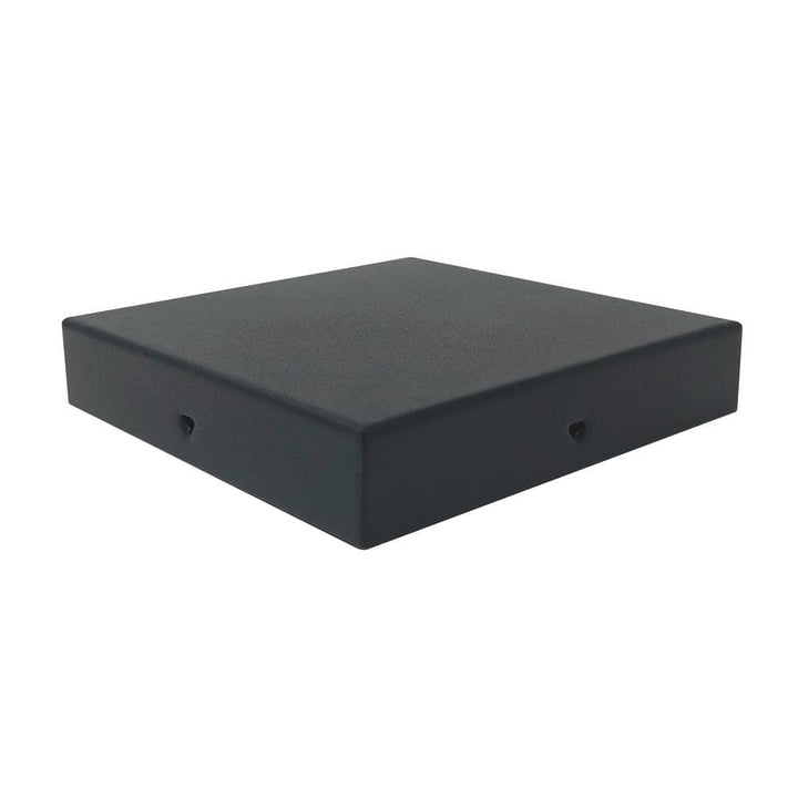 NUVO IRON Eazy-Cap 6 in. x 6 in. Black Galvanized Steel Modern Low-Profile Flat Top Post Cap (Pack of 24)