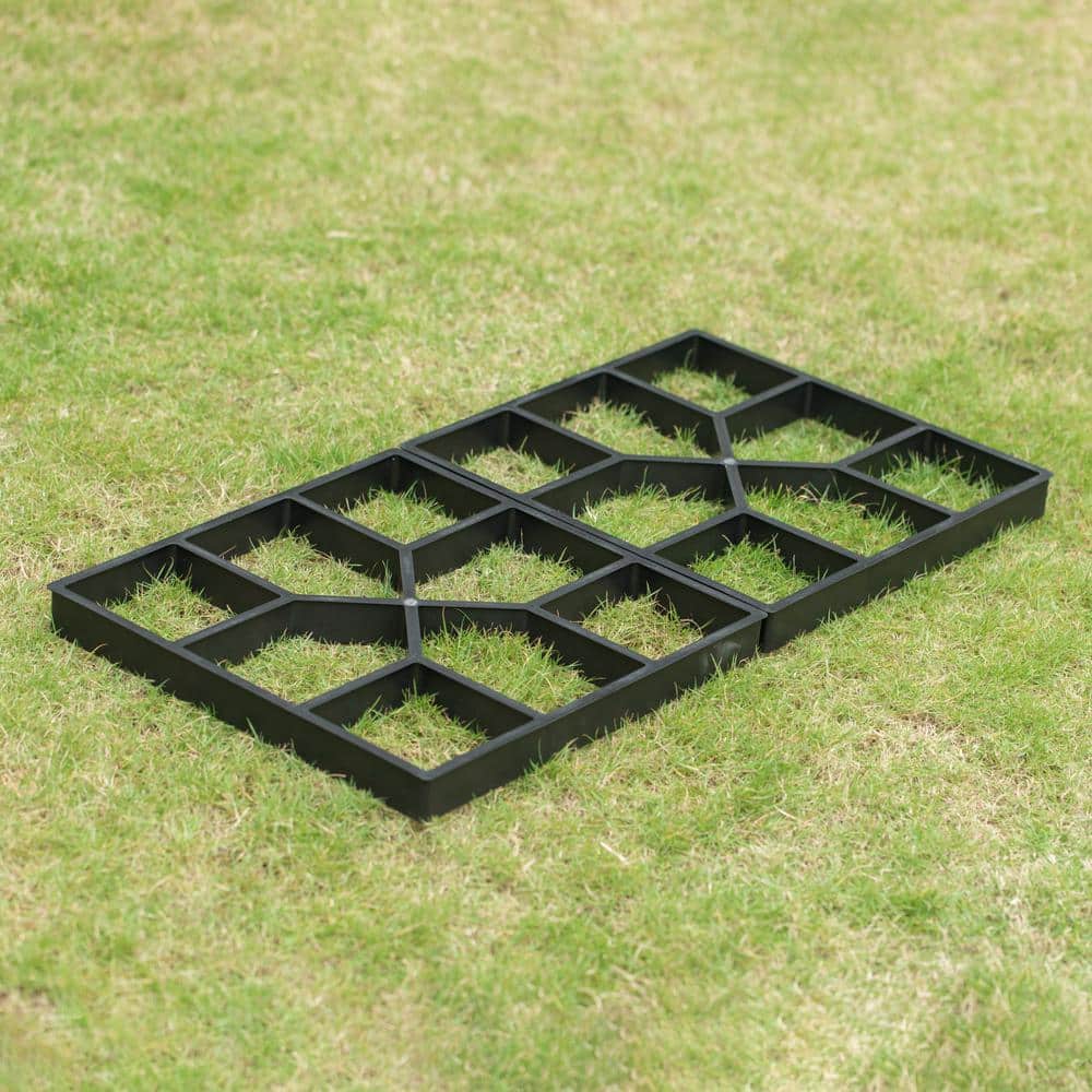 Gardenised Decorative Pavement Mold Cement Form Stamp Walkway Maker Patio Stepping Stone Pavers Reusable Pathway Mould (2-Pack)
