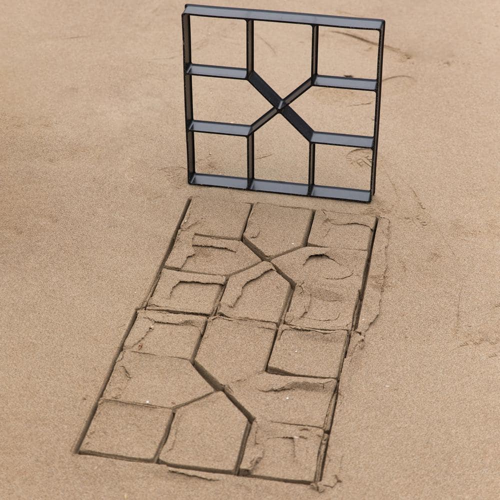 Gardenised Decorative Pavement Mold Cement Form Stamp Walkway Maker Patio Stepping Stone Pavers Reusable Pathway Mould (2-Pack)