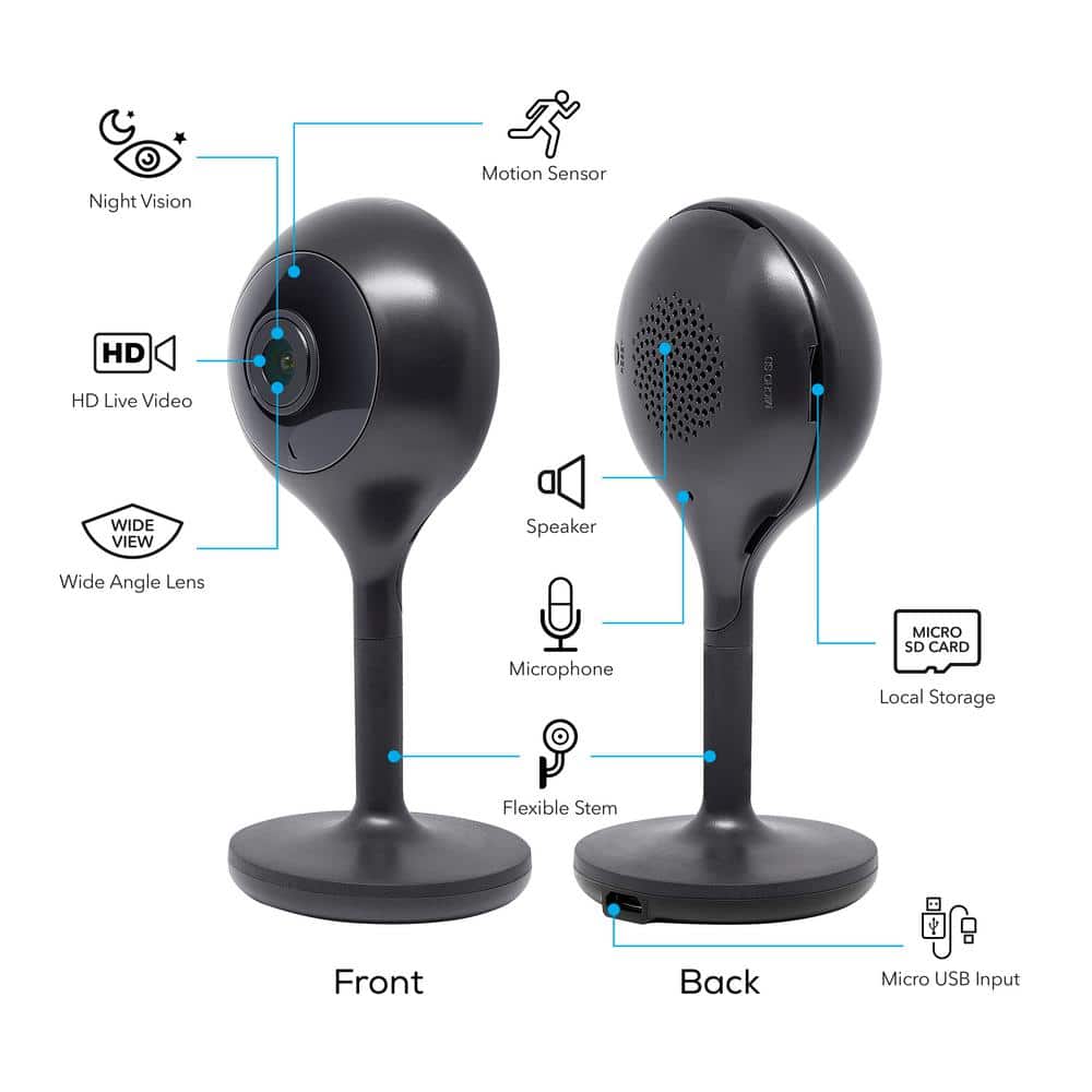 Geeni LOOK 1080p HD Smart Wi-Fi Security Camera System with Night Vision Motion Detection 2-Way Audio No Hub Required (2-Pack)