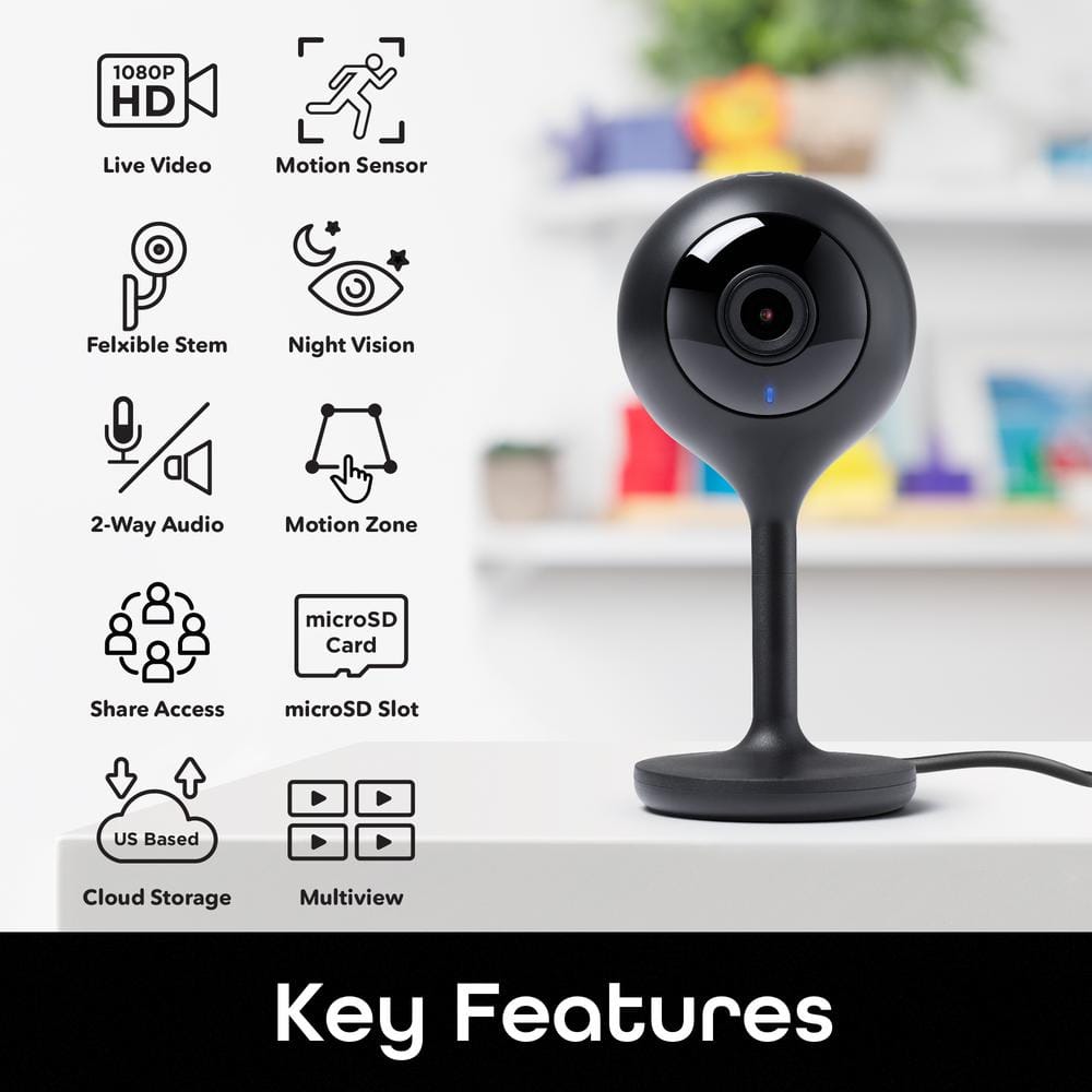 Geeni LOOK 1080p HD Smart Wi-Fi Security Camera System with Night Vision Motion Detection 2-Way Audio No Hub Required (2-Pack)