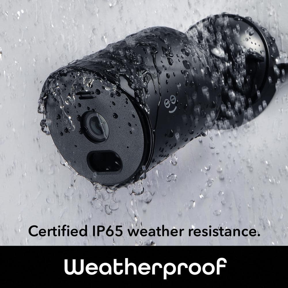 Geeni Vantage Outdoor Plug-In Security Camera IP65 Waterproof, 2-Way Audio, Night Vision, Works with Alexa and Google Home