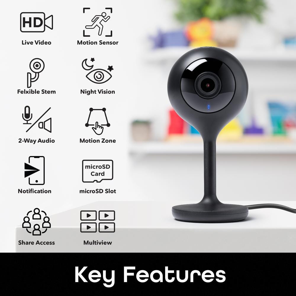 Geeni Look Indoor Smart Security Camera 720P, 2-Way Talk, Motion Sensor, Works with Alexa and Google Home (2-Pack)