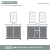 Glacier Bay 15-1/4 in. W x 26 in. H Rectangular Framed Recessed or Surface-Mount Bathroom Medicine Cabinet with Mirror, Black