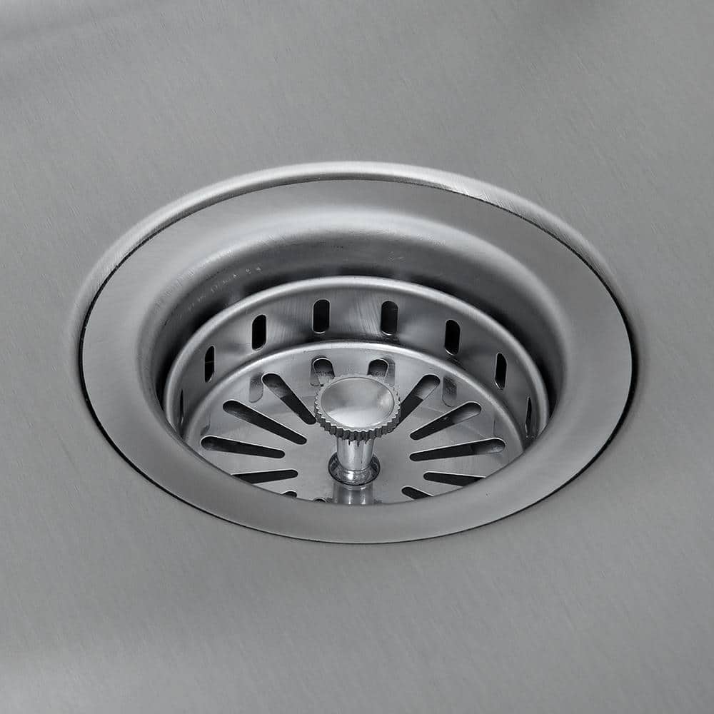 Glacier Bay Stainless Steel Laundry Sink with Faucet and Double Door Cabinet in Black