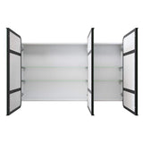 Glass Warehouse Calla 48 in. W x 32 in. H x 5 in. D Black Recessed Medicine Cabinet with Mirror