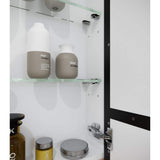 Glass Warehouse Calla 48 in. W x 32 in. H x 5 in. D Black Recessed Medicine Cabinet with Mirror