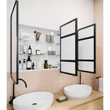 Glass Warehouse Calla 48 in. W x 32 in. H x 5 in. D Black Recessed Medicine Cabinet with Mirror