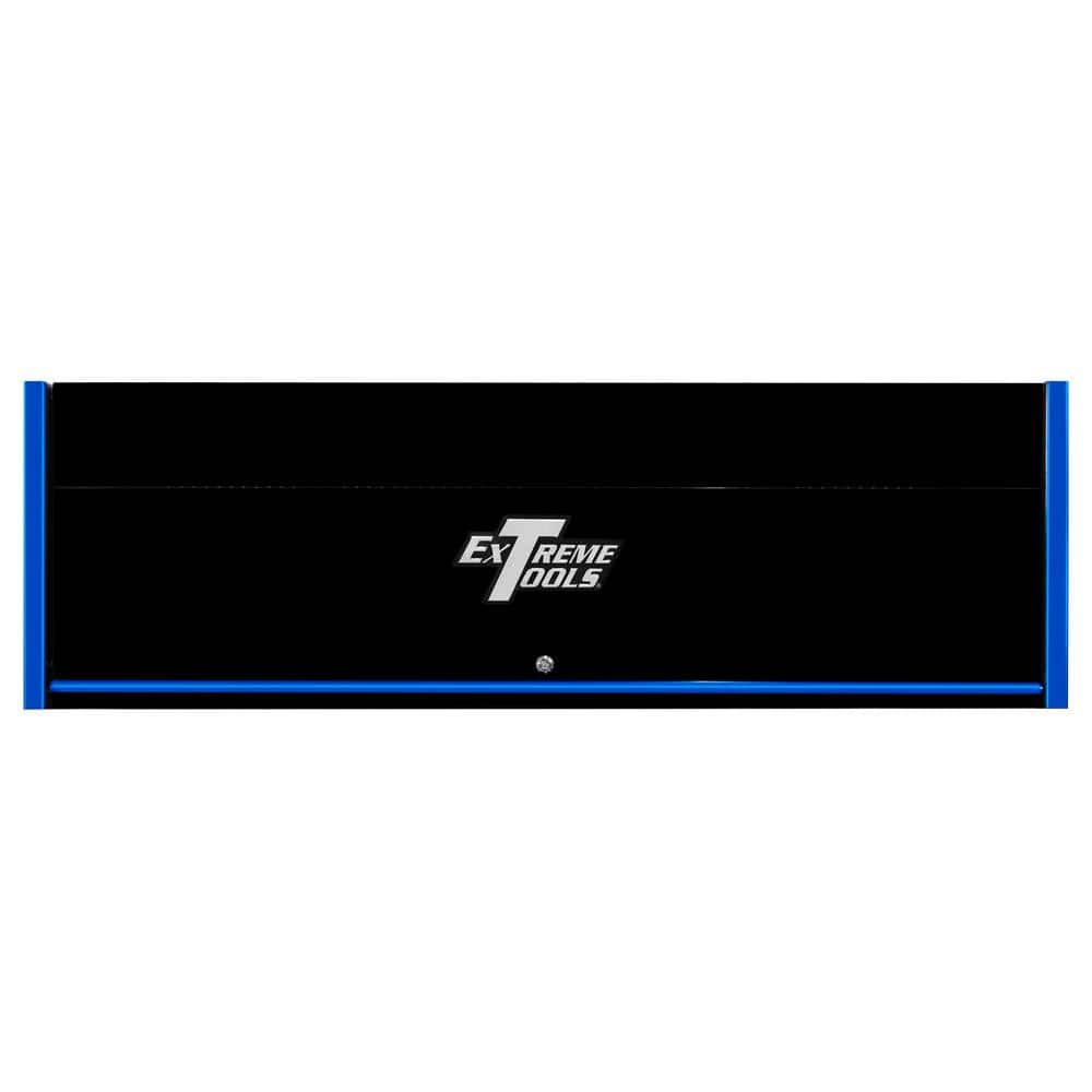 Extreme Tools RX Series 72 in. x 25 in. D Triple-Bank Extreme Power Workstation Hutch in Black with Blue Trim