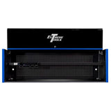 Extreme Tools RX Series 72 in. x 25 in. D Triple-Bank Extreme Power Workstation Hutch in Black with Blue Trim