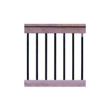 NUVO IRON 1/2 in. x 1 in. x 38 in. Black Galvanized Steel Rectangle Fence Rail Balusters (10-Pack)