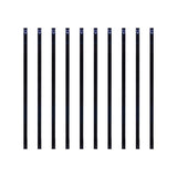 NUVO IRON 1/2 in. x 1 in. x 38 in. Black Galvanized Steel Rectangle Fence Rail Balusters (10-Pack)