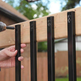 NUVO IRON 1/2 in. x 1 in. x 38 in. Black Galvanized Steel Rectangle Fence Rail Balusters (10-Pack)