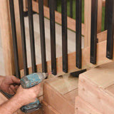 NUVO IRON 1/2 in. x 1 in. x 38 in. Black Galvanized Steel Rectangle Fence Rail Balusters (10-Pack)