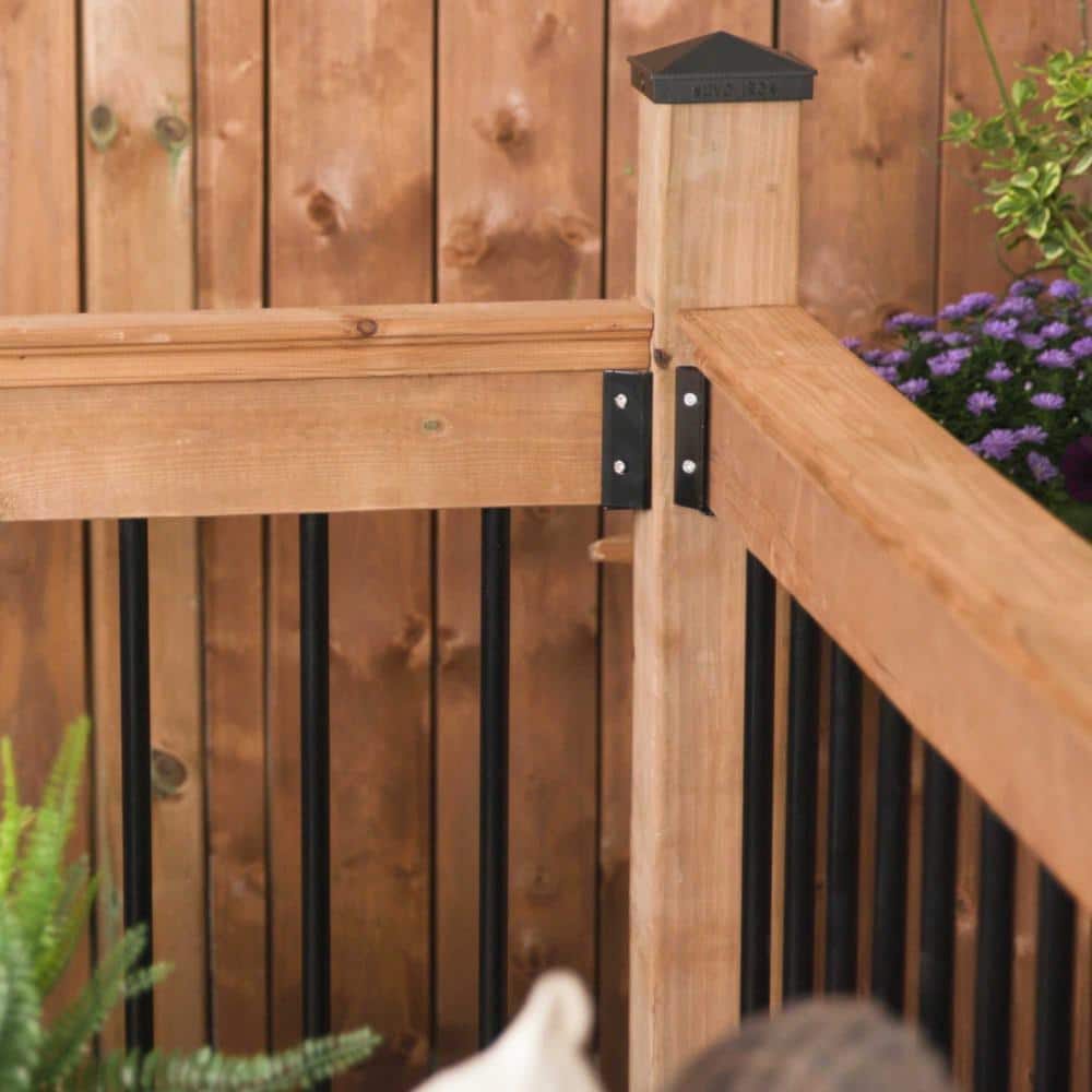 NUVO IRON 36 in. x 3/4 in. Galvanized Round Balusters with Plastic End Caps (10-Pack)