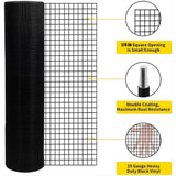 GOGEXX 1/4 in. x 2 ft. x 50 ft. Black Vinyl Coated Hardware Cloth 21-Gauge Black Welded Wire Fence Garden and Plant Support