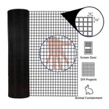 GOGEXX 1/4 in. x 2 ft. x 50 ft. Black Vinyl Coated Hardware Cloth 21-Gauge Black Welded Wire Fence Garden and Plant Support