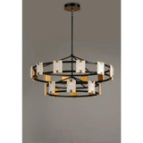Maxim Lighting Radiant 20-Light Integrated LED Black/Gold Leaf Chandelier, 41.75 in