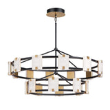 Maxim Lighting Radiant 20-Light Integrated LED Black/Gold Leaf Chandelier, 41.75 in