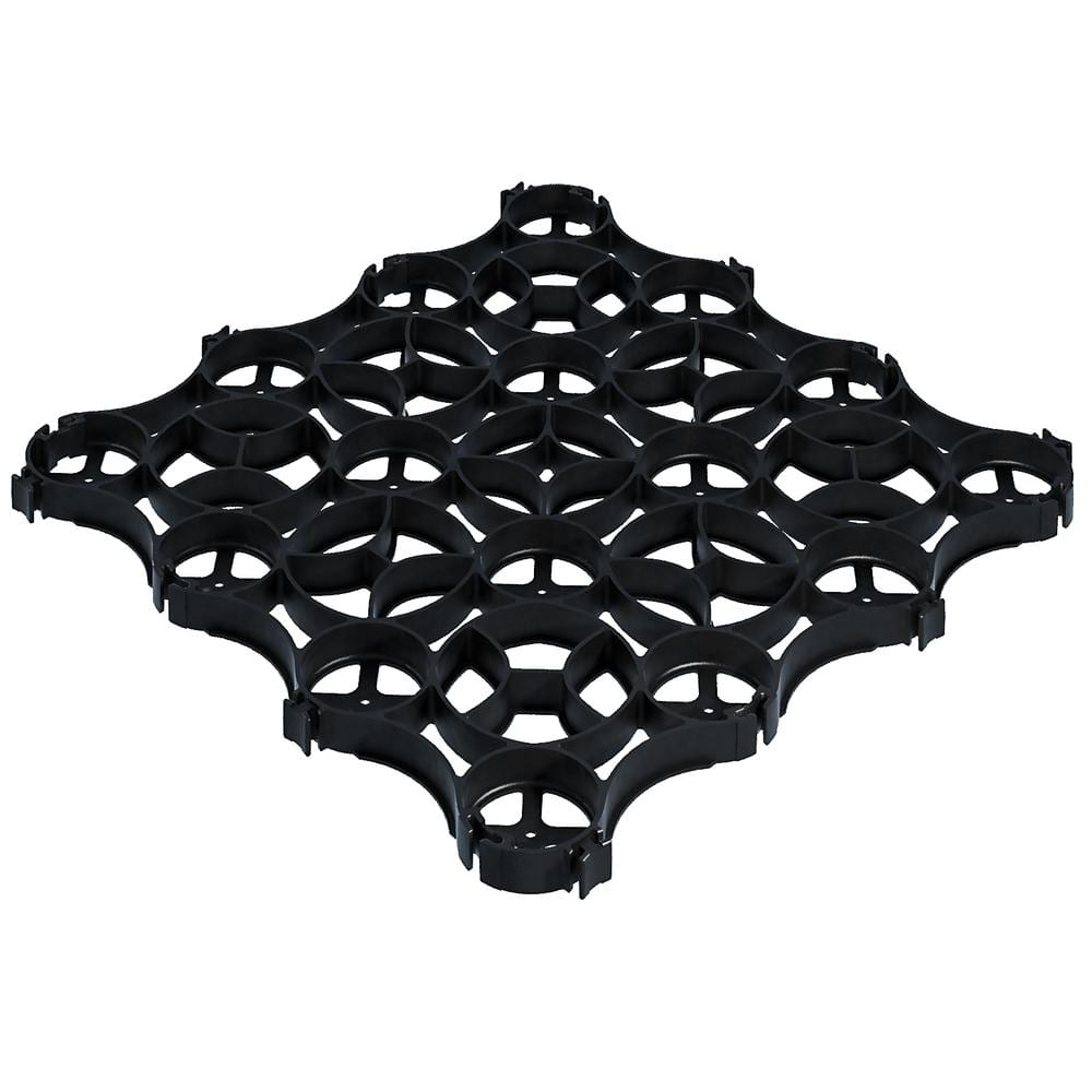 GRAVALOCK PERMEABLE PAVER 22 in. x 22 in. x 1 in. Black Slim Grid Plastic Pavers (12-Pavers/40.5 sq. ft.)