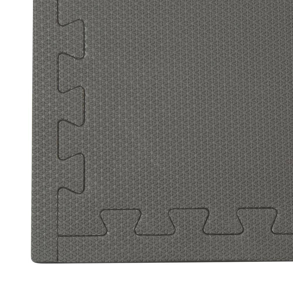 Norsk Black/Gray 24 in. x 24 in. EVA Foam Sport Multi-Purpose Reversible Interlocking Tile (12-Tile)