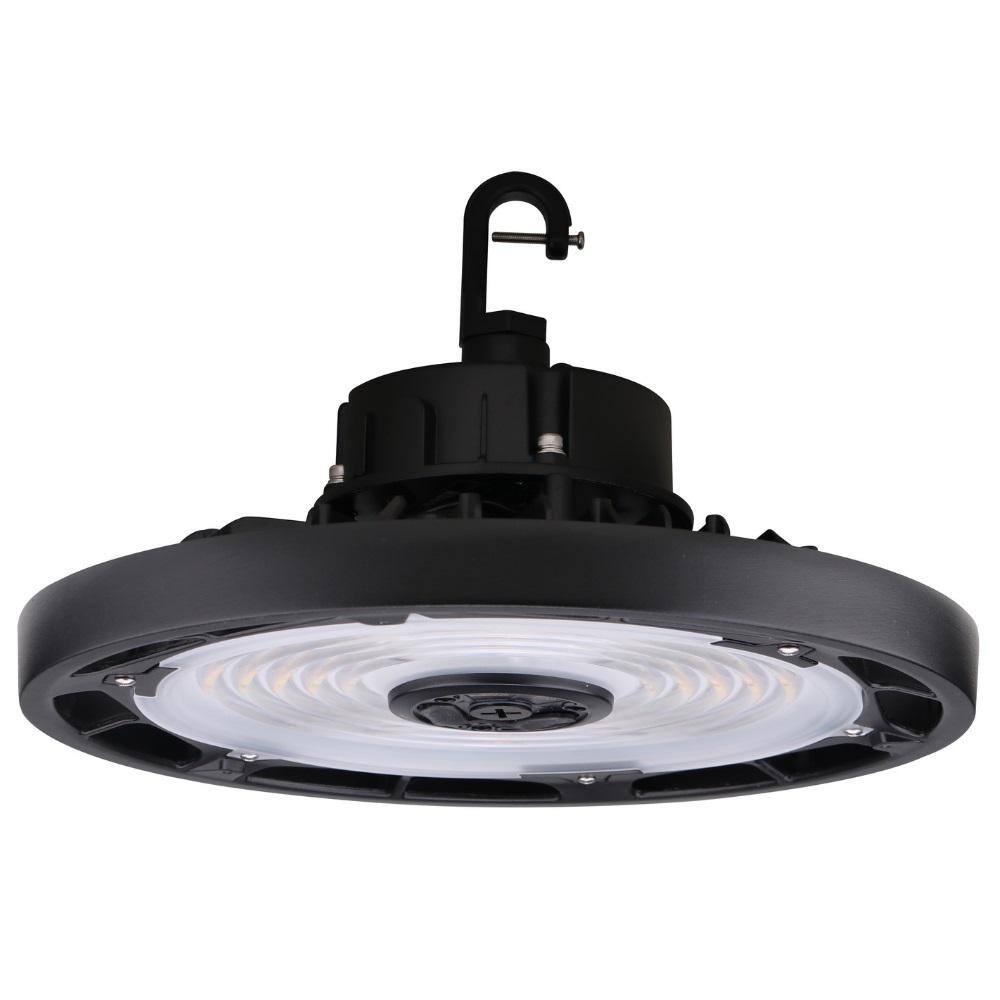HALCO LIGHTING TECHNOLOGIES 1 ft. 400-Watt Equivalent 150-Watt Integrated LED Dimmable Black Round UFO High Bay Light Fixture CCT & Lumen Selectable