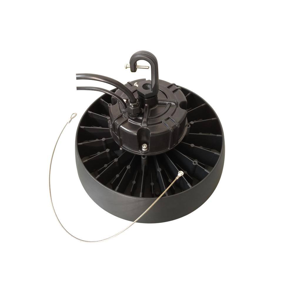 HALCO LIGHTING TECHNOLOGIES 600-Watt Equivalent 200-Watt Black Integrated LED Round High Bay UFO Light Fixture Cool White
